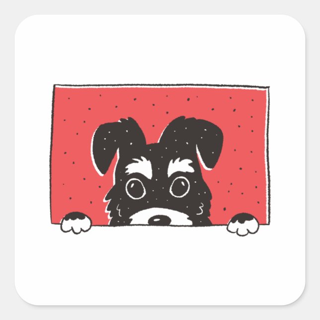 Schnauzer Dog Square Sticker (Front)
