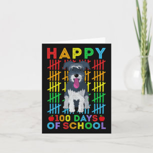 Schnauzer Dog Student Happy 100 Days Of School  Card