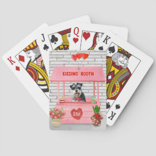 Schnauzer Dog Valentine's Day Kissing Booth Playing Cards