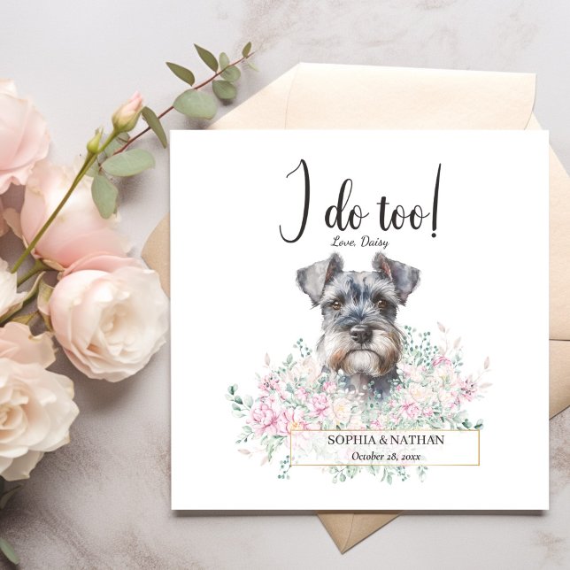 Schnauzer Dog Wedding Cocktail Napkins (Creator Uploaded)