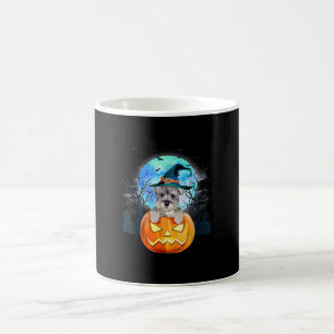 Schnauzer Dog Witch Hat Halloween Pumpkin Gift Coffee Mug