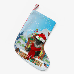 Schnauzer dog with Christmas gifts Small Christmas Stocking