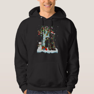 Schnauzer Dog Xmas Tree Lighting Santa Schnauzer C Hoodie