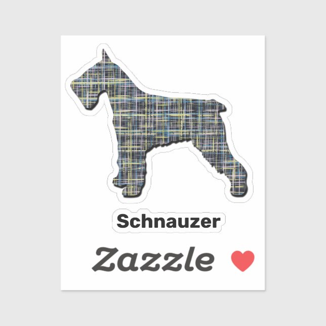 Schnauzer Dog Yellow & Black Grid Line Classic Rou (Sheet)
