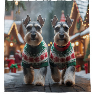 Schnauzer Dogs Christmas Snow Holiday 