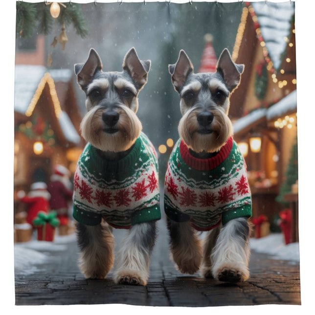 Schnauzer Dogs Christmas Snow Holiday  (Front)