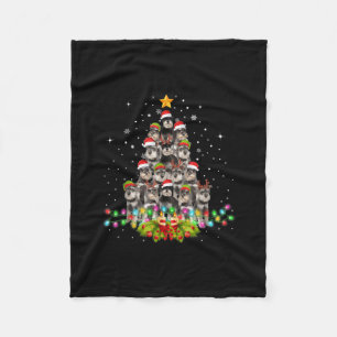 Schnauzer Dogs Tree Christmas Sweater Xmas Pet Fleece Blanket