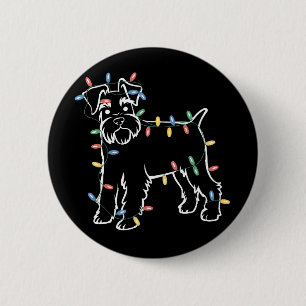 Schnauzer Dogs Tree Christmas Xmas Pet Animal Dog 2 Inch Round Button