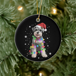 Schnauzer Dogs Tree Christmas Xmas Pet Animal Dog Ceramic Ornament