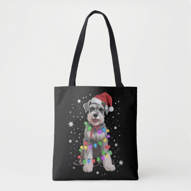 Schnauzer Dogs Tree Christmas Xmas Pet Animal Dog  Tote Bag (Front)