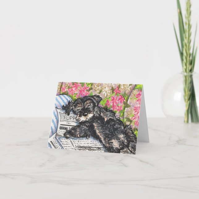 Schnauzer Dreams Print Card (Front)