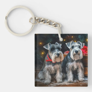 Schnauzer enneigé traîneau décoration de Noël 