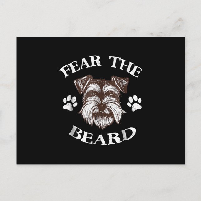 Schnauzer Fear Beard Holiday Postcard (Front)