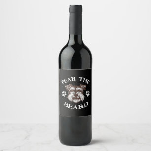 Schnauzer Fear Beard Wine Label