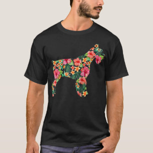 Schnauzer Flower Funny Dog Silhouette Floral Gifts T-Shirt