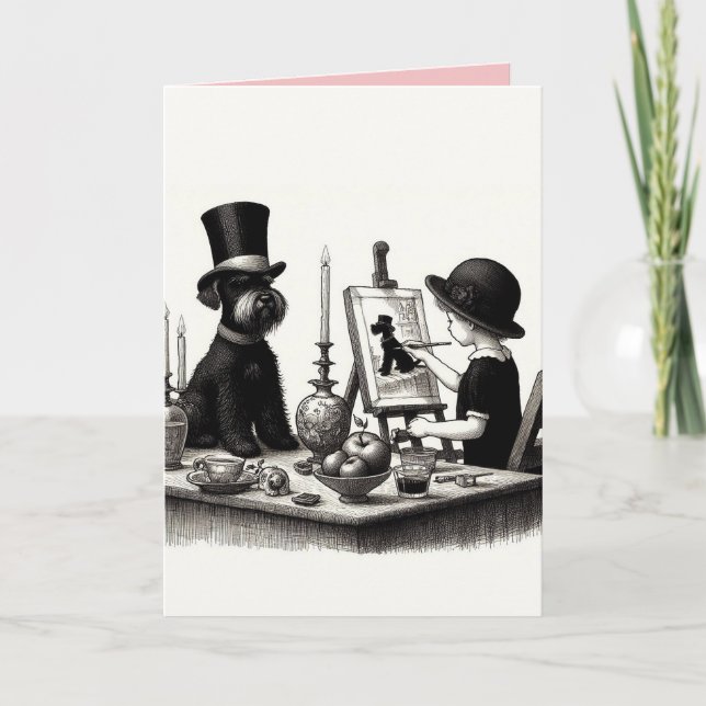 Schnauzer Folded Greeting Card (Front)