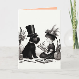 Schnauzer Folded Greeting Card