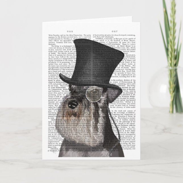 Schnauzer, Formal Hound and Hat Card (Front)