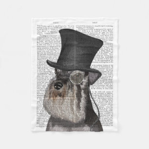 Schnauzer, Formal Hound and Hat Fleece Blanket