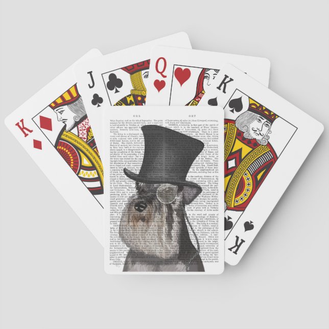 Schnauzer, Formal Hound and Hat Playing Cards (Back)
