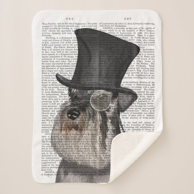 Schnauzer, Formal Hound and Hat Sherpa Blanket (Front)