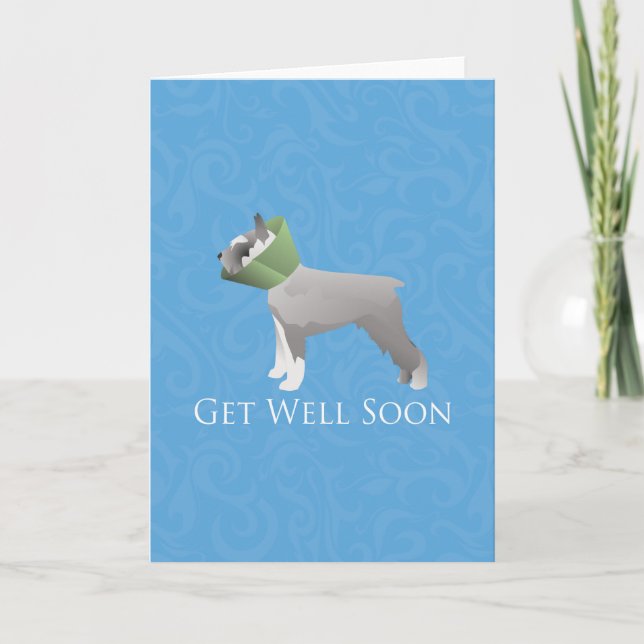 Schnauzer Get Well Soon Design Card (Front)