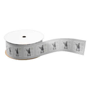 Schnauzer (Giant) - Cute Original Dog Art Grosgrain Ribbon