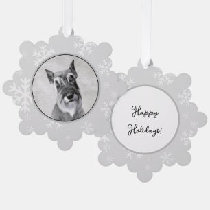 Schnauzer (Giant) - Cute Original Dog Art Ornament Card