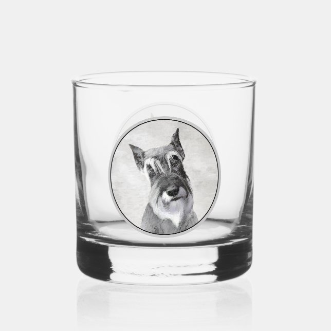 Schnauzer (Giant) - Cute Original Dog Art Whiskey Glass (Front)