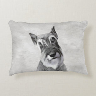 Schnauzer (Giant) Painting - Dog Art Accent Pillow