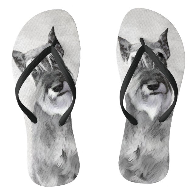 Schnauzer (Giant) Painting - Dog Art Flip Flops (Footbed)