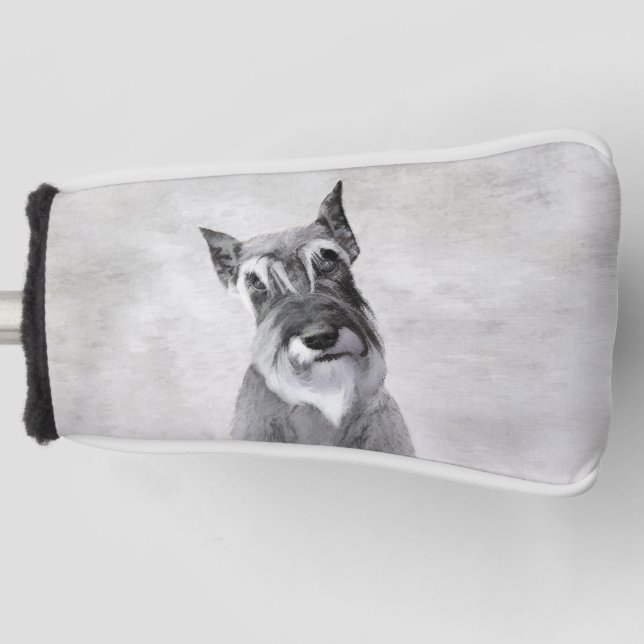 Schnauzer (Giant) Painting - Dog Art Golf Head Cover (Front)