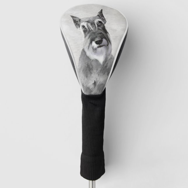 Schnauzer (Giant) Painting - Dog Art Golf Head Cover (Front)