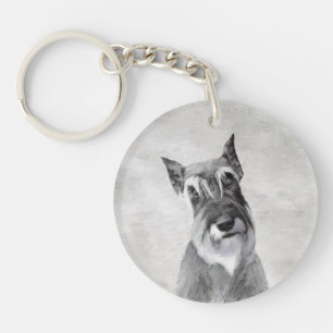 Schnauzer (Giant) Painting - Dog Art Keychain