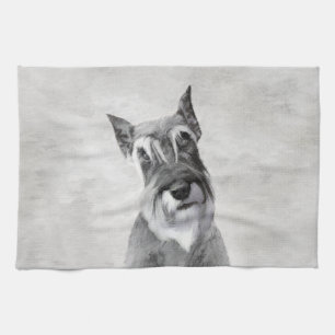 Schnauzer (Giant) Painting - Dog Art Kitchen Towel