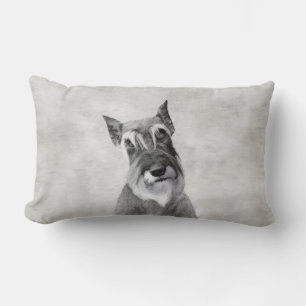 Schnauzer (Giant) Painting - Dog Art Lumbar Pillow