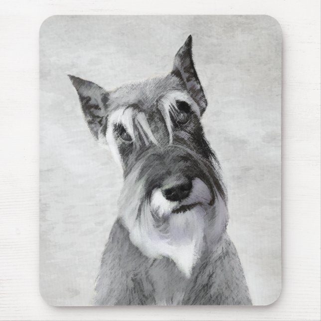 Schnauzer (Giant) Painting - Dog Art Mouse Pad (Front)
