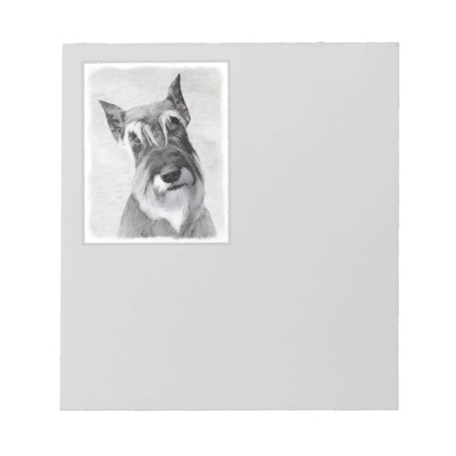 Schnauzer (Giant) Painting - Dog Art Notepad (Front)