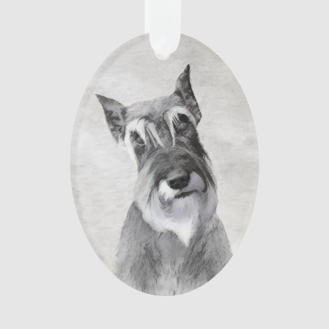 Schnauzer (Giant) Painting - Dog Art Ornament (Front)
