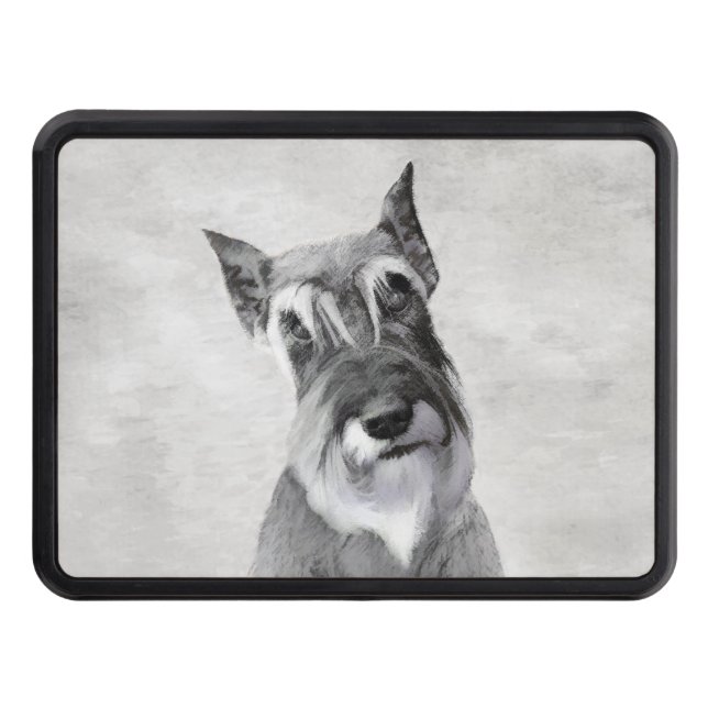 Schnauzer (Giant) Painting - Dog Art Trailer Hitch Cover (Front)