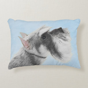 Schnauzer (Giant, Standard) 2 Painting - Dog Art Accent Pillow
