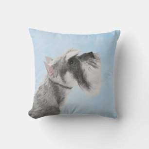 Schnauzer (Giant, Standard) 2 Painting - Dog Art Throw Pillow