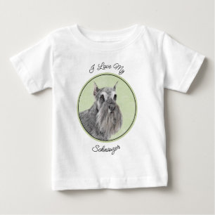 Schnauzer (Giant, Standard) Painting - Dog Art Baby T-Shirt