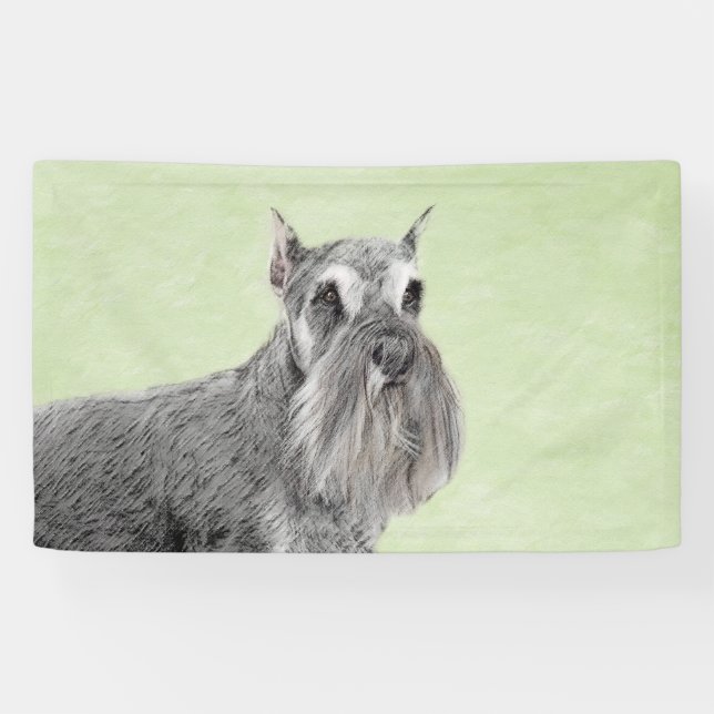 Schnauzer (Giant, Standard) Painting - Dog Art Banner (Horizontal)