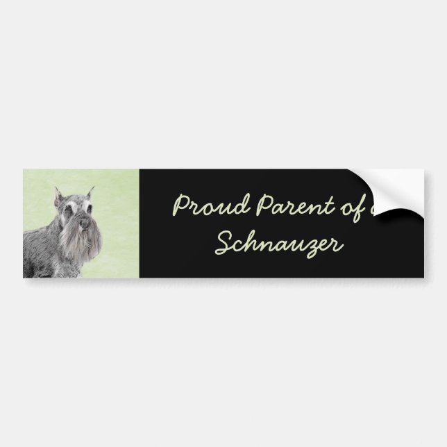 Schnauzer (Giant, Standard) Painting - Dog Art Bumper Sticker (Front)