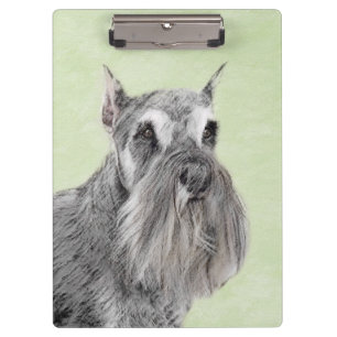Schnauzer (Giant, Standard) Painting - Dog Art Clipboard