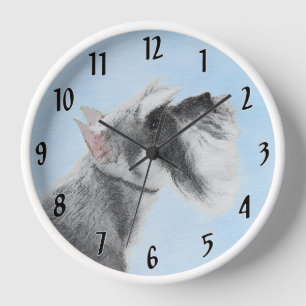 Schnauzer (Giant, Standard) Painting - Dog Art Clock
