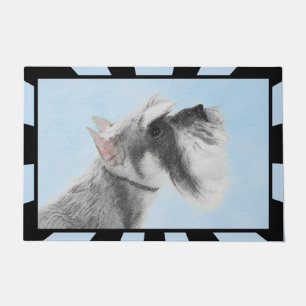 Schnauzer (Giant, Standard) Painting - Dog Art Doormat