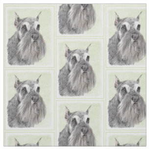 Schnauzer (Giant, Standard) Painting - Dog Art Fabric
