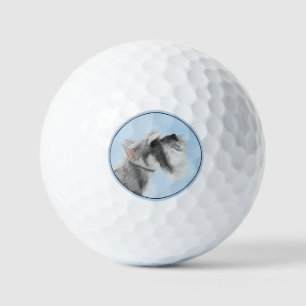 Schnauzer (Giant, Standard) Painting - Dog Art Golf Balls